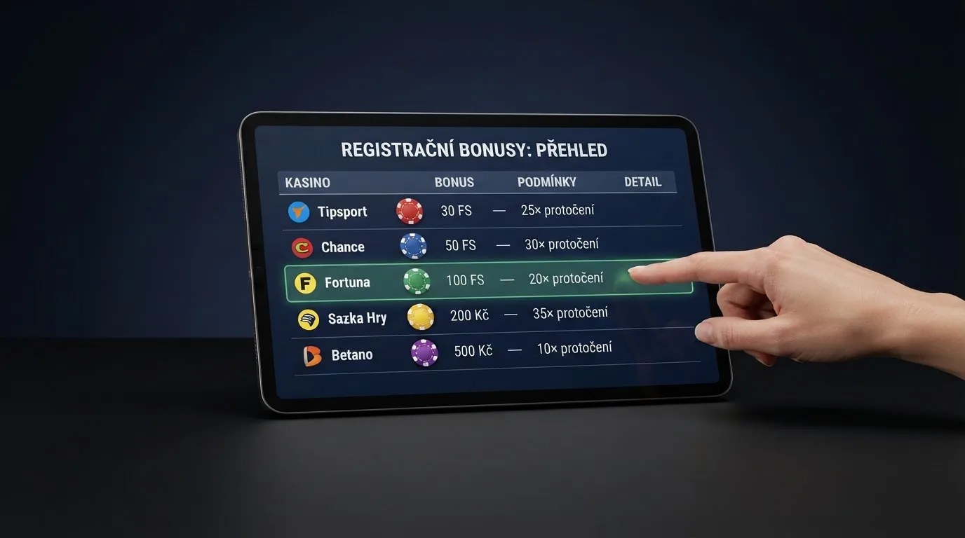 Tabulka s přehledem registračních bonusů v zahraničních casinech